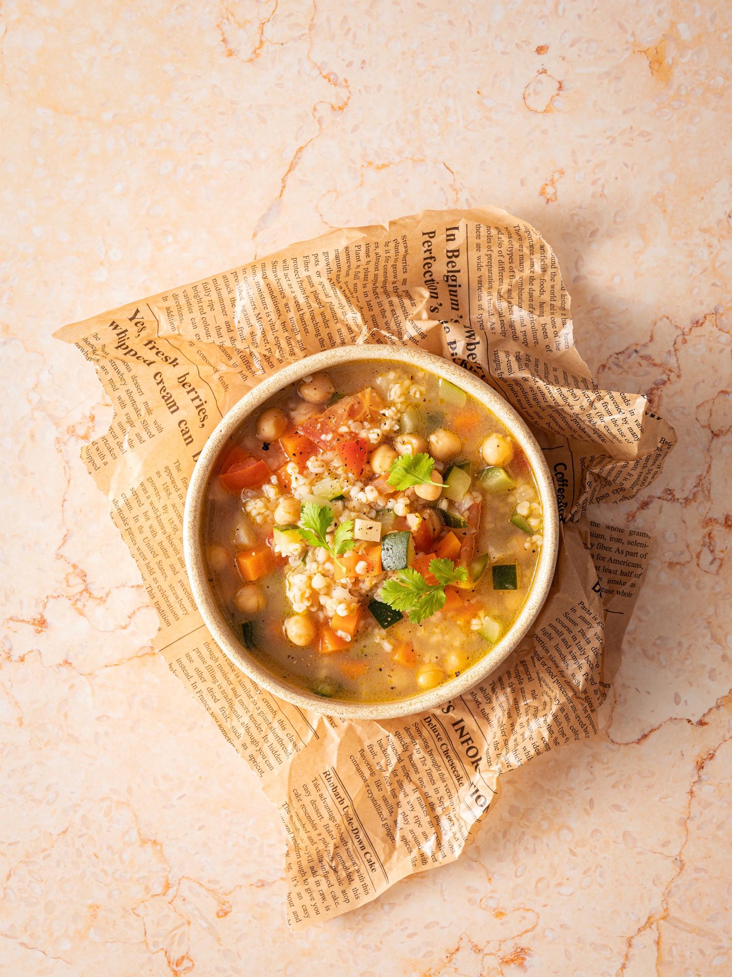 Supă algeriană de năut cu bulgur