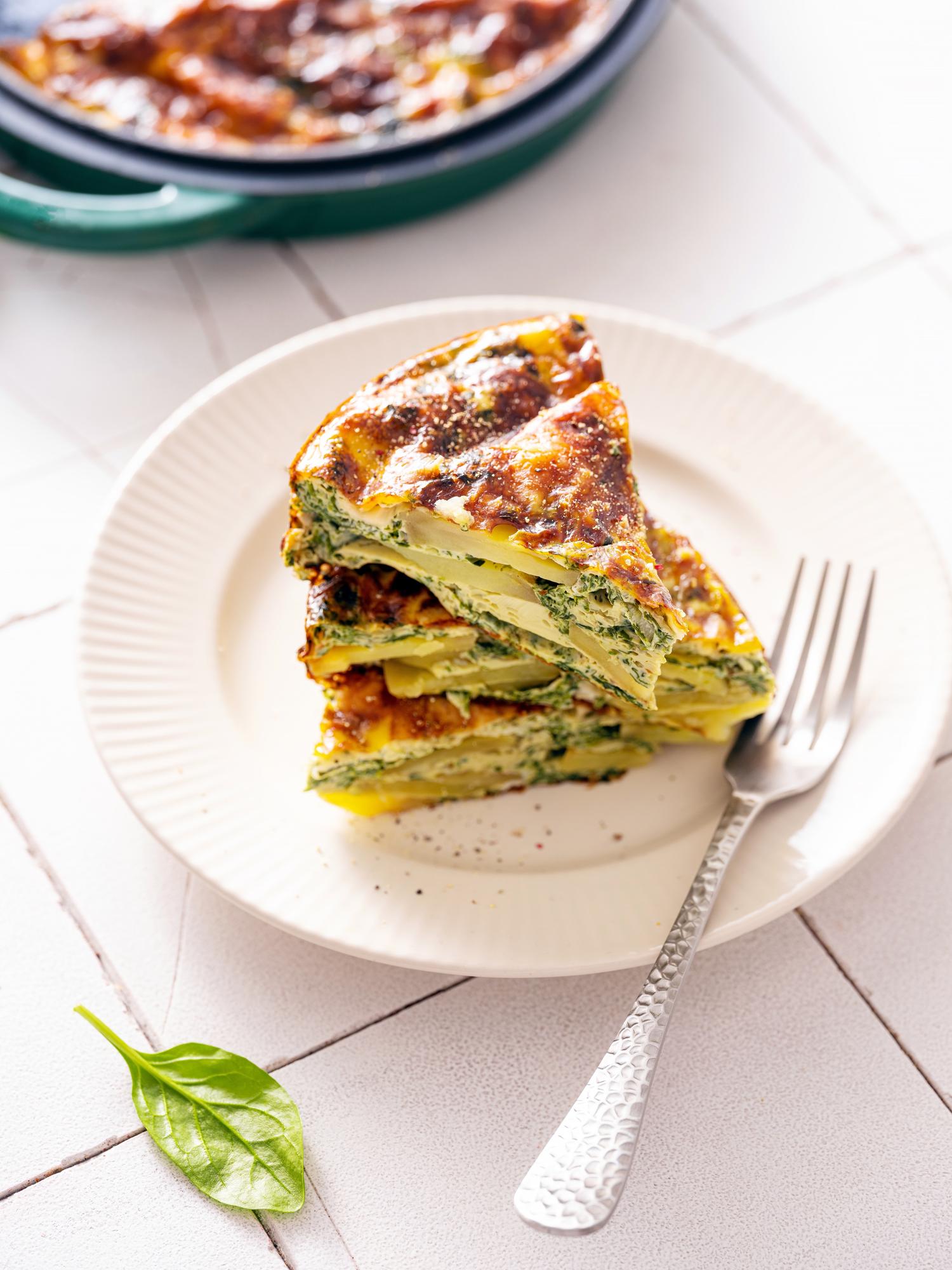 Frittata de cartofi cu spanac