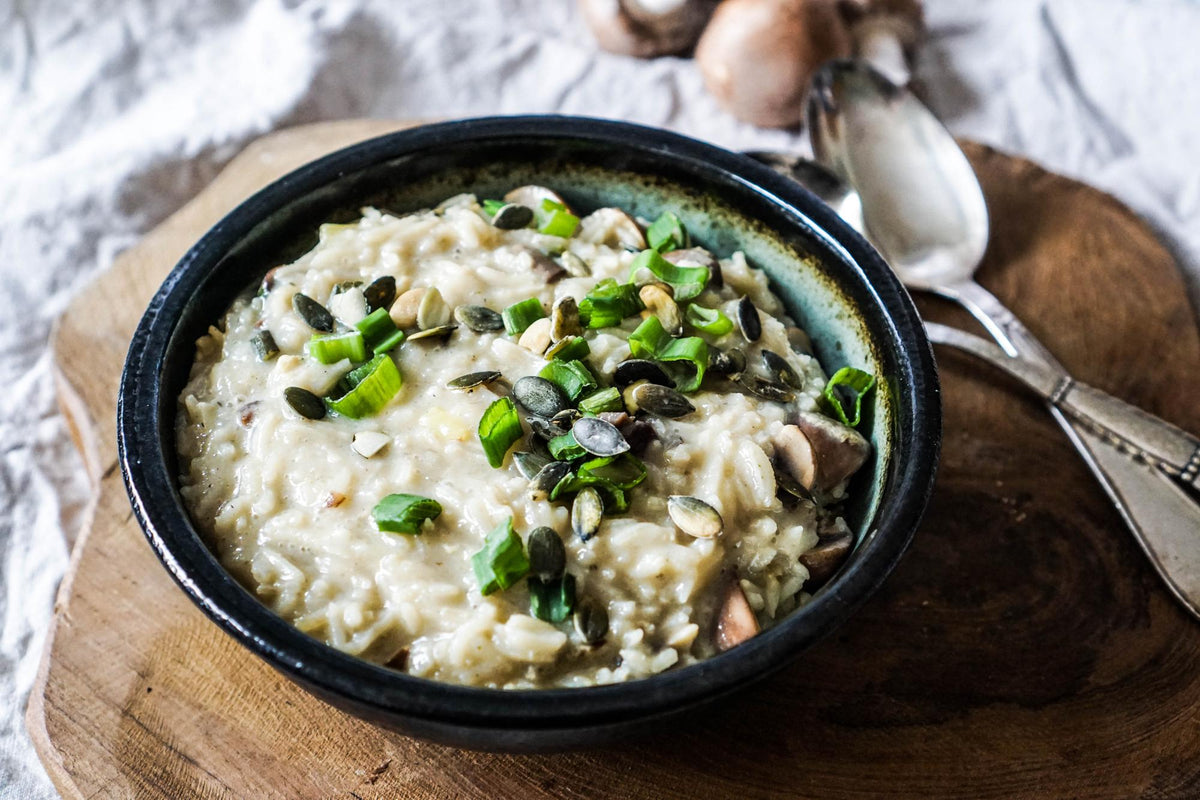 Risotto de ciuperci cu ricotta și spanac