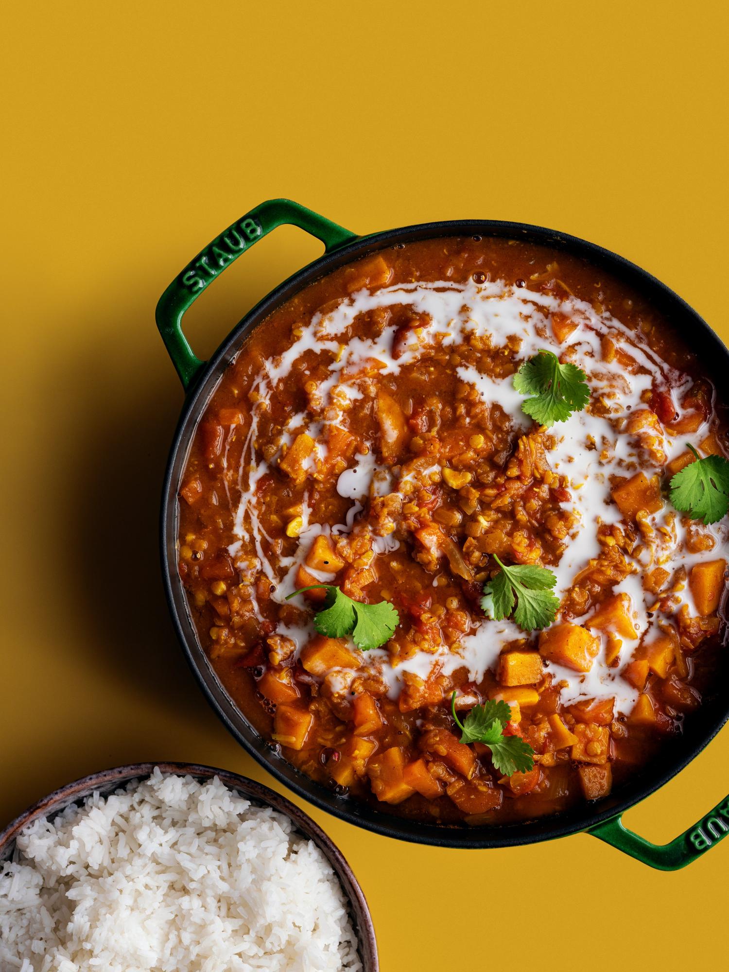 Tikka masala de linte cu orez