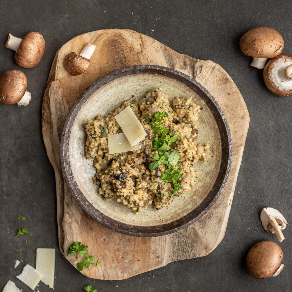 Risotto de mei cu ciuperci