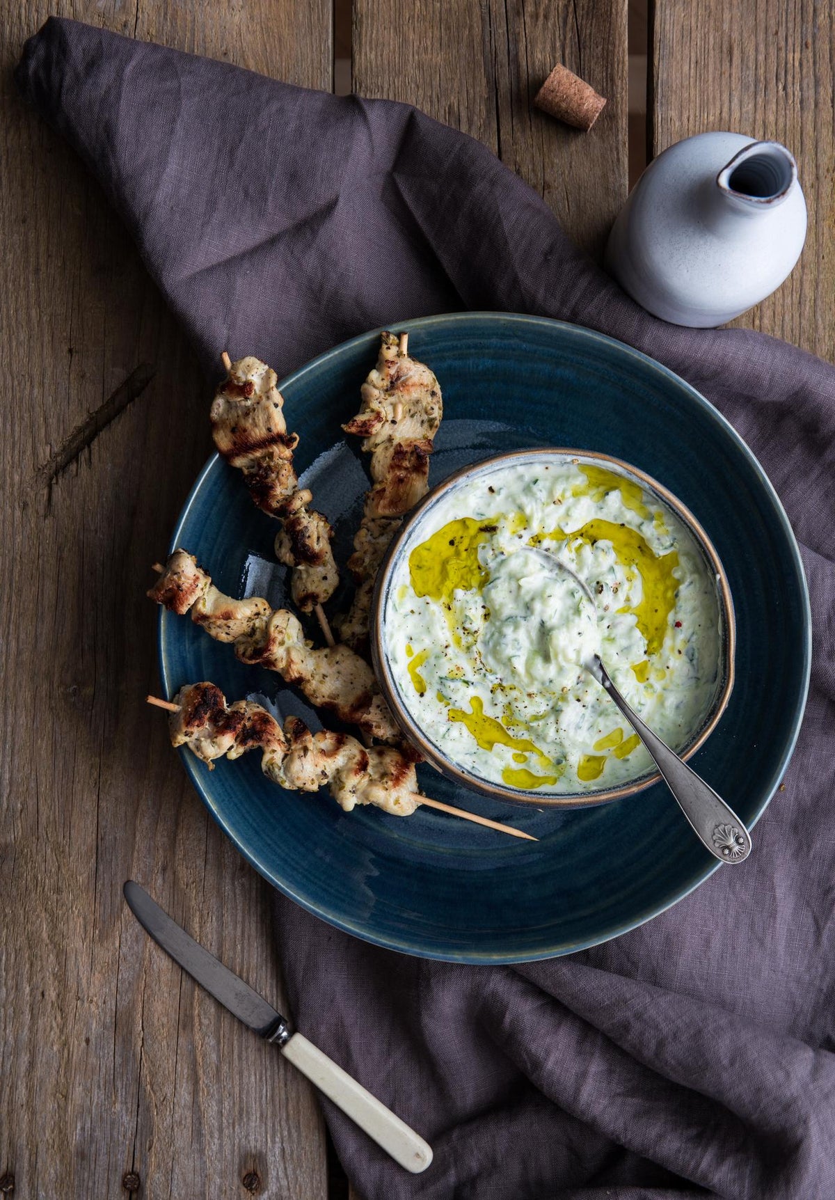 Frigărui de pui cu tzatziki