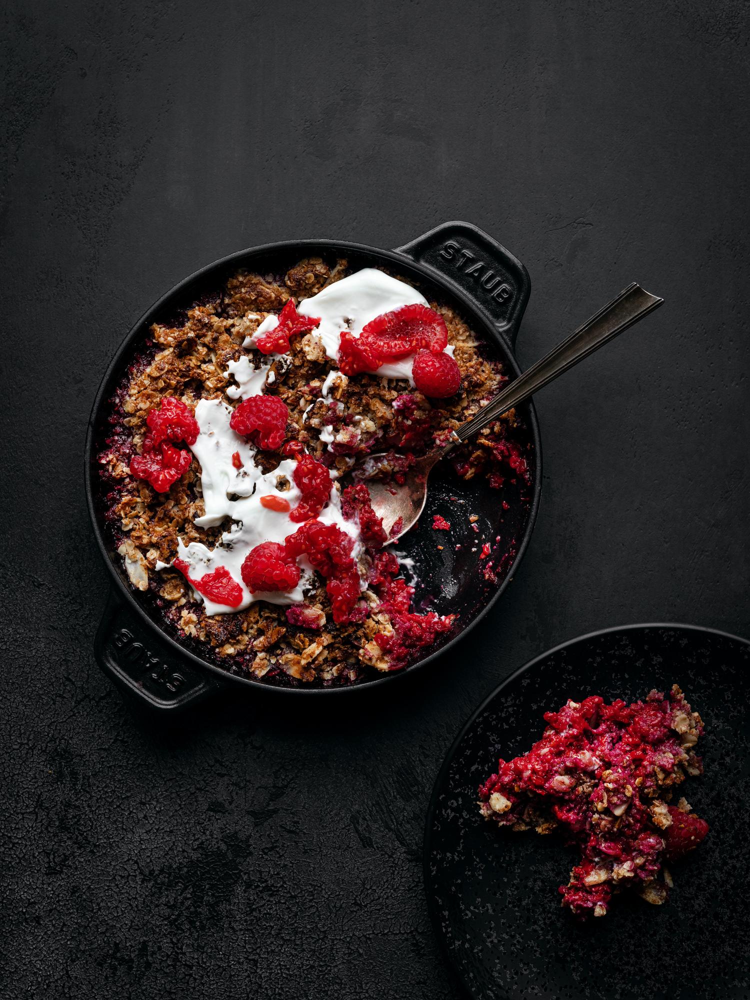 Crumble cu zmeură