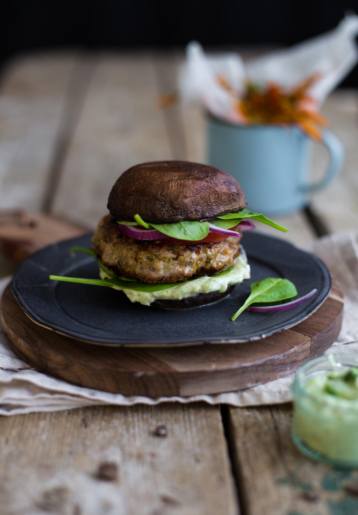 Burgeri portobello cu curcan