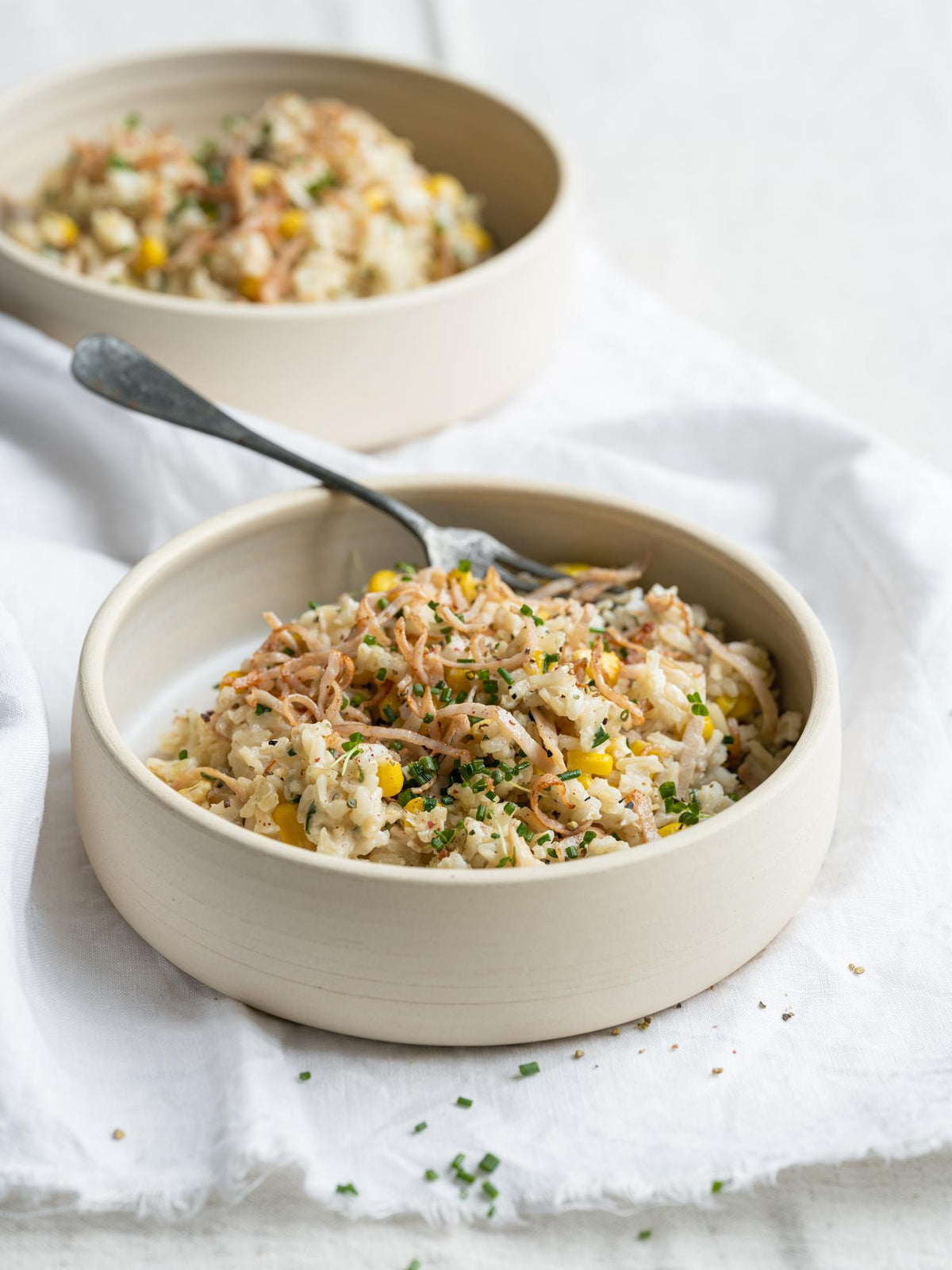 Risotto cu porumb și șuncă de pui