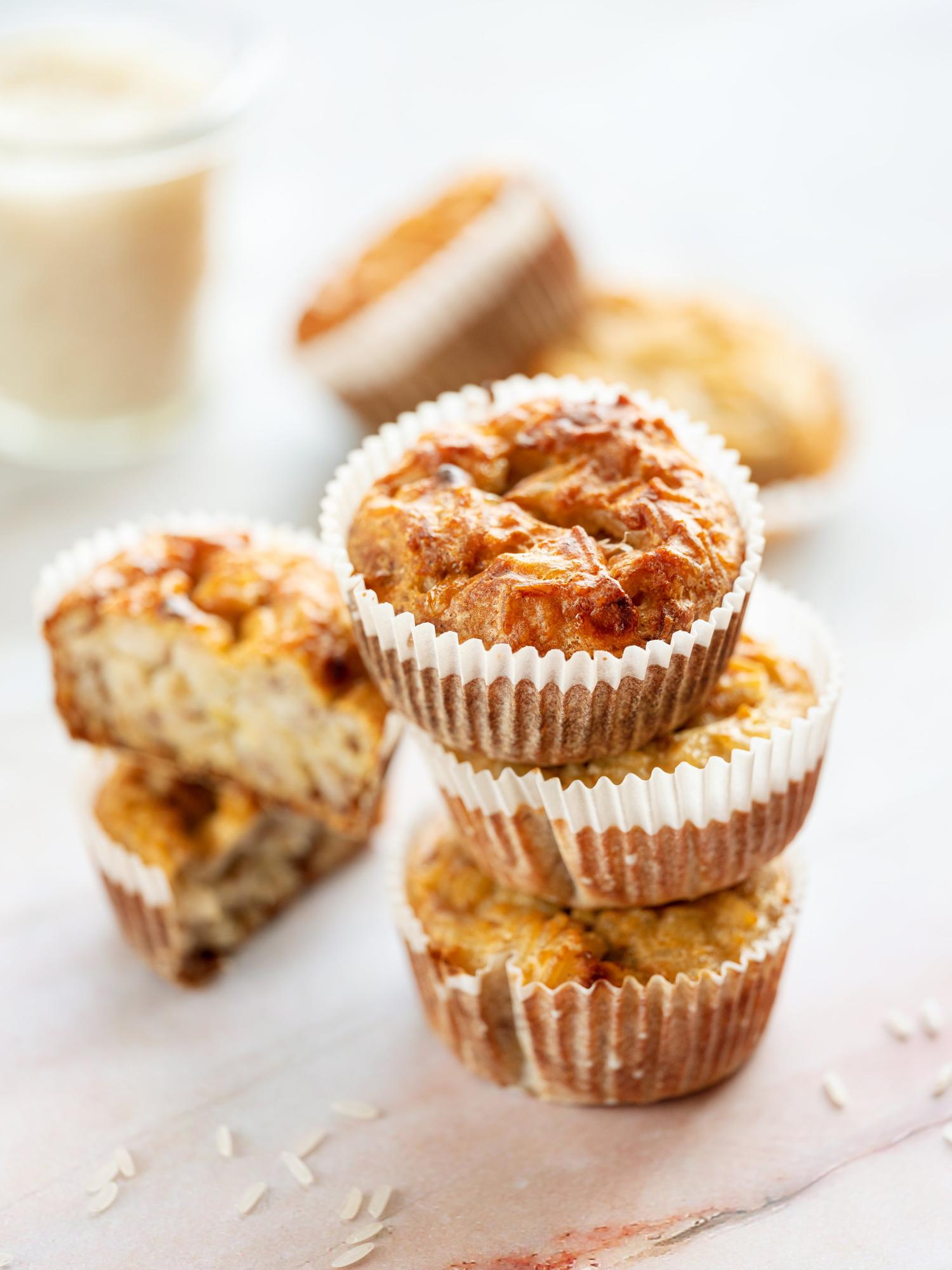 Muffini cu orez și banane
