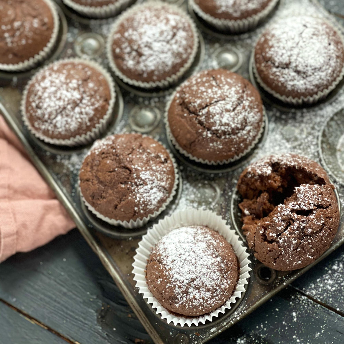 Muffins cu ciocolată din aluat cu brânză de vaci