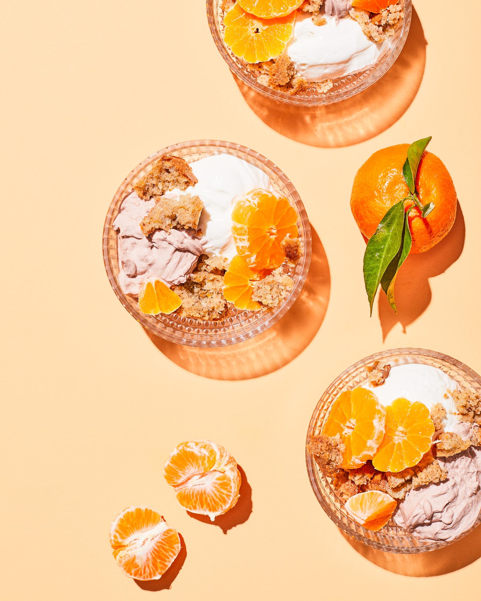 Trifle cu mandarine și brânză de vaci
