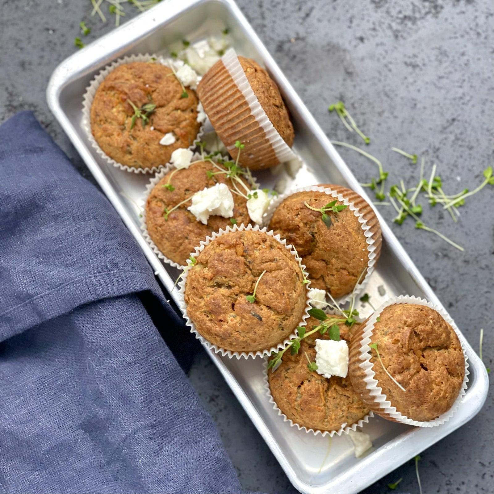 Muffins cu dovlecel și feta