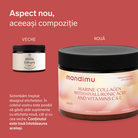 Colagen premium cu acid hialuronic și vitaminele C și E (aromă de piersică)