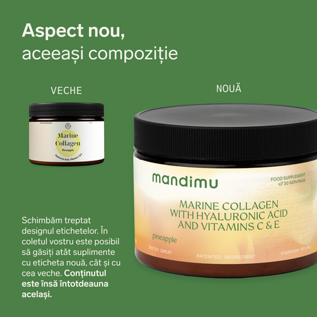 Colagen premium cu acid hialuronic și vitaminele C și E (aromă de ananas)
