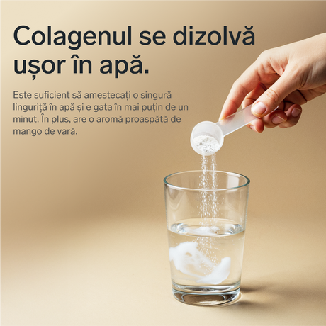 Colagen premium cu acid hialuronic și vitaminele C și E (aromă de mango)
