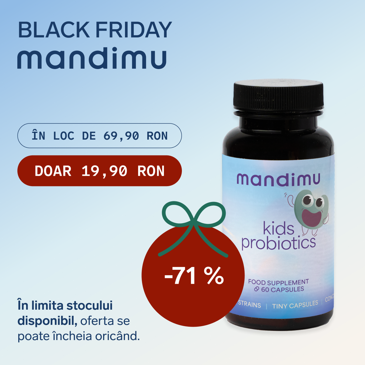 Black Friday – Probiotice pentru copii (expirare 1/2027) – 19.90 RON
