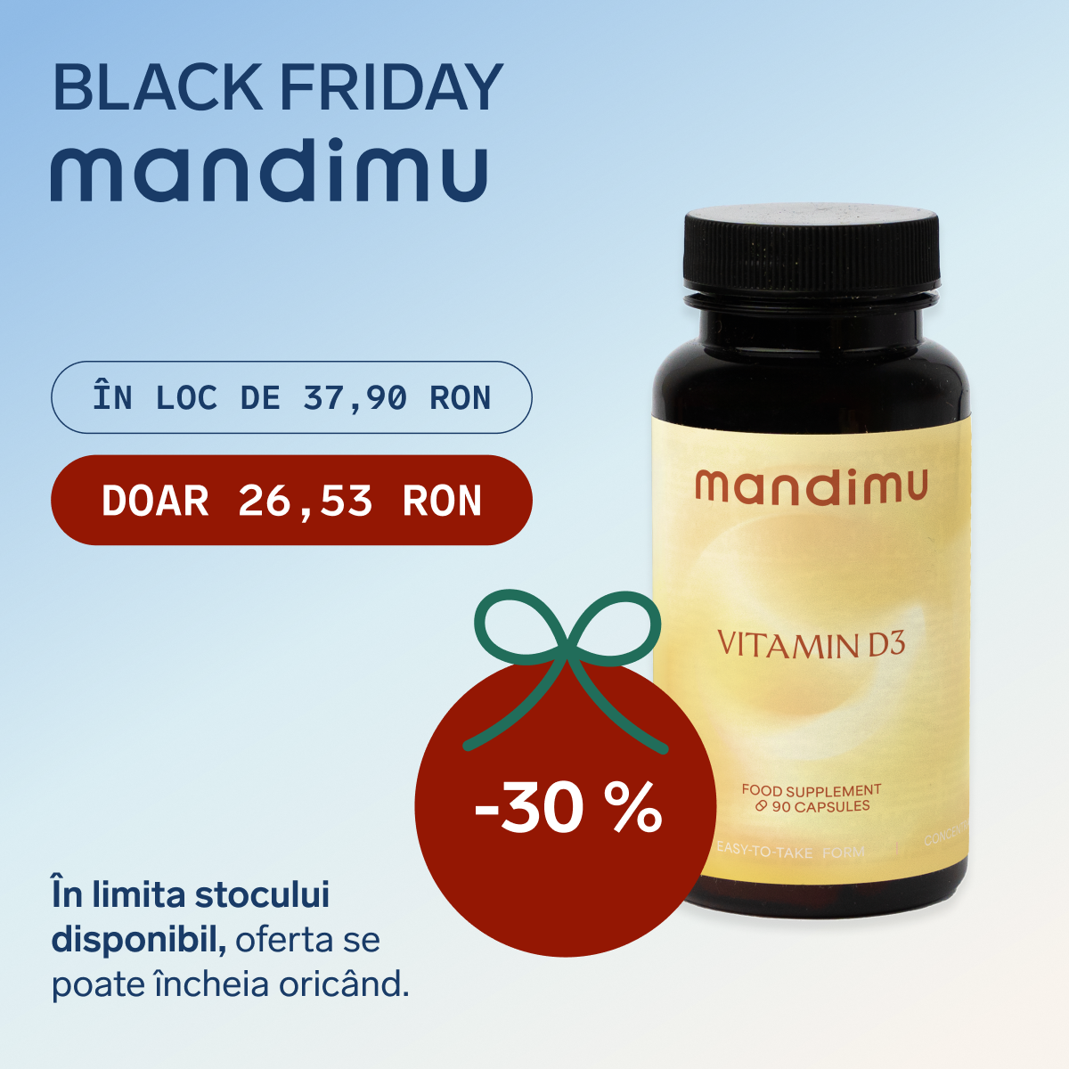 Black Friday – Vitamina D3 – 26.53 RON
