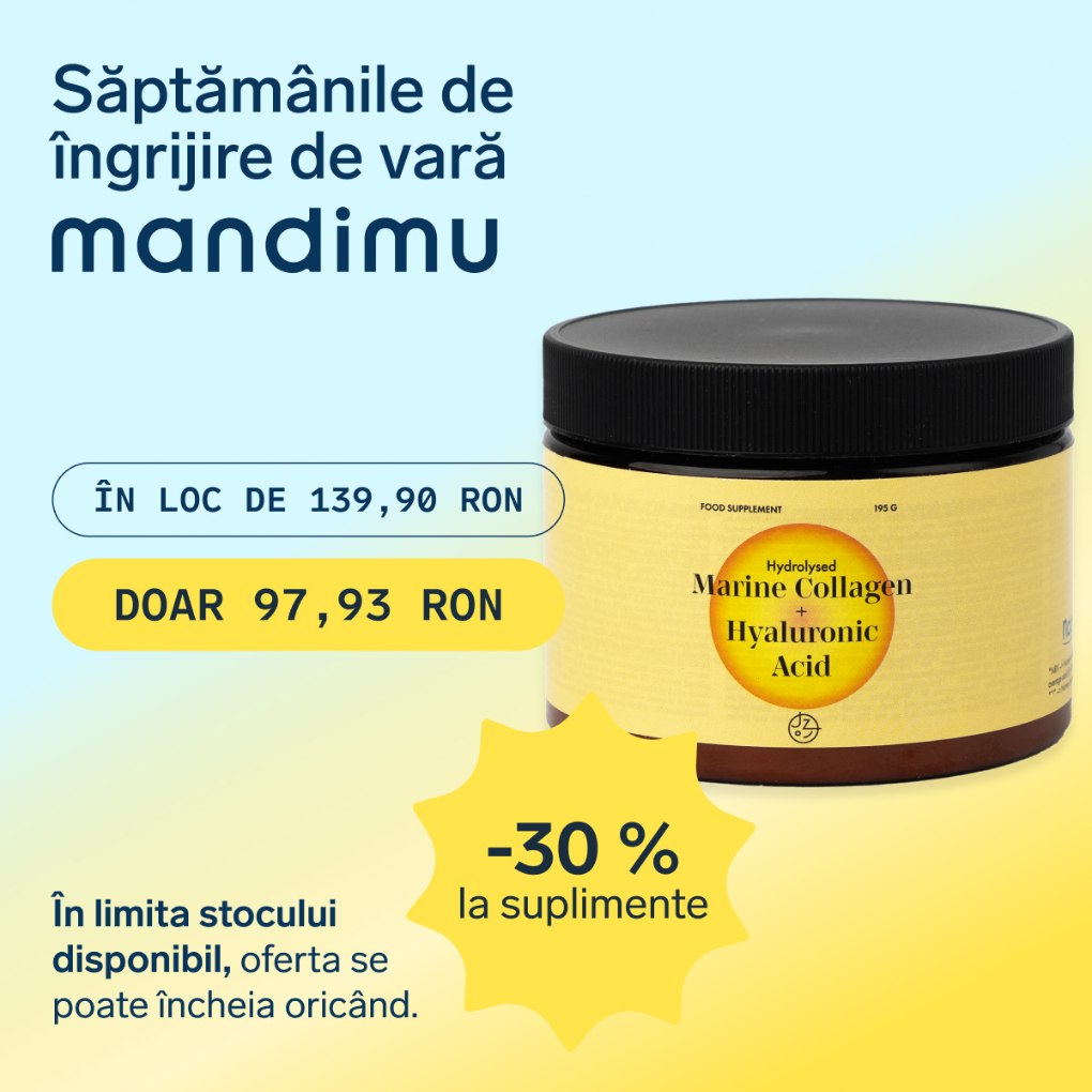 Colagen premium cu acid hialuronic și vitaminele C și E (aromă de mango)